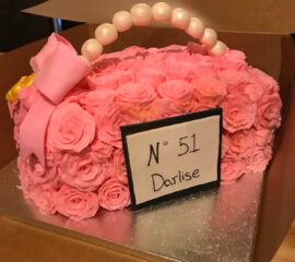Pink Flowers purse Cake